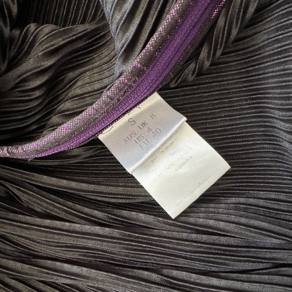 Bronx and Banco Purple Metallic One Shoulder Florence Maxi Dress Gown SMALL - Picture 7 of 10